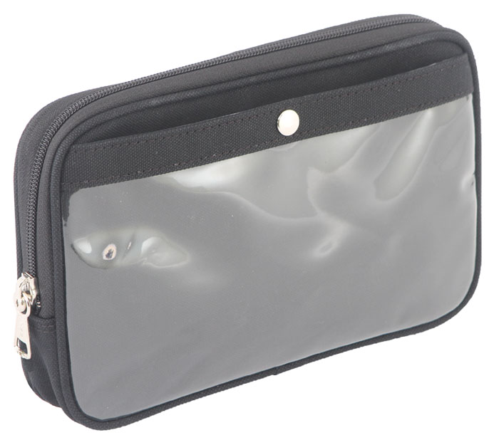 帆布薄マチポーチファスナーキーロック(M・S・SS)３サイズ展開 正面